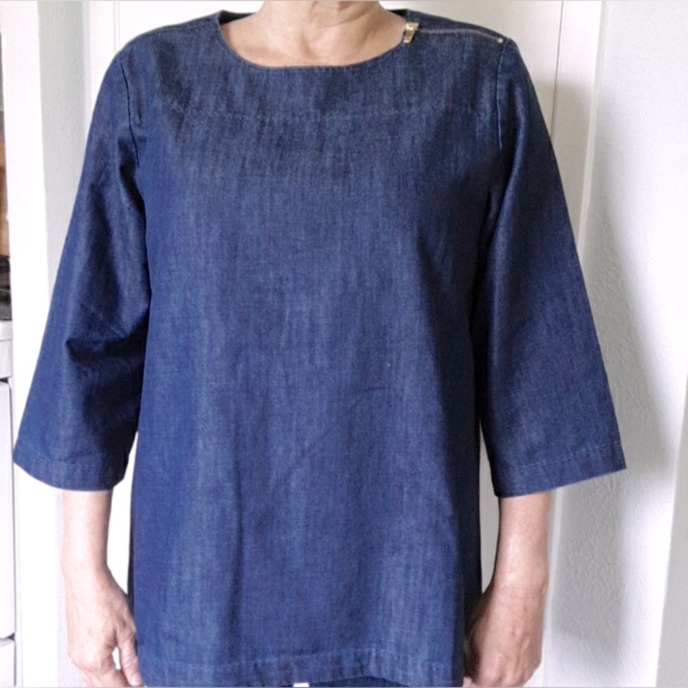 Martha Steward Women’s Zipper Denim Top Size Large NWT - Picture 5 of 7